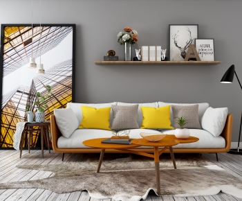 Modern Three-seat Sofa-ID:855468998