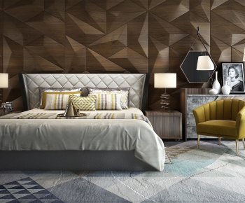 Modern Double Bed-ID:250790181