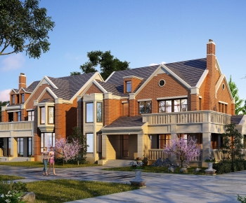 European Style Double Townhouse-ID:662396917
