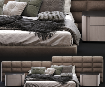 Modern Double Bed-ID:697891001