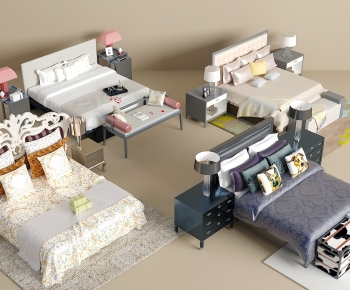 Modern Double Bed-ID:122179996