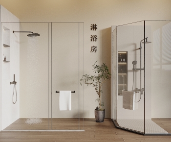 现代玻璃淋浴房组合-ID:204510939