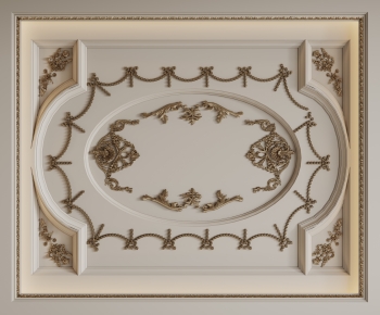 French Style Plaster Carved Top Plate-ID:650531051