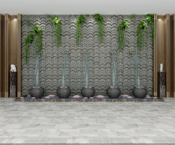 New Chinese Style TV Wall-ID:421541937