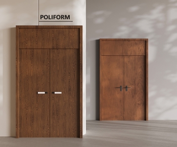 poliform现代中古风实木双开门组合-ID:370066889