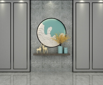 New Chinese Style TV Wall-ID:351506957