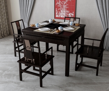 新中式方形火锅店桌椅组合-ID:205091001