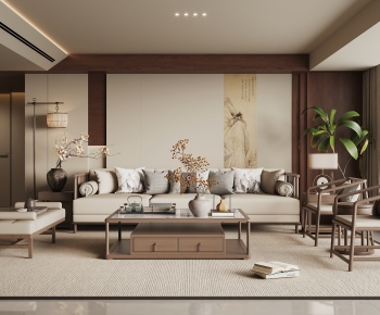 New Chinese Style A Living Room-ID:802726981