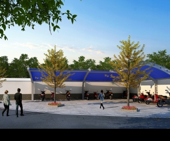 Modern Outdoor Parking Lot-ID:749094011