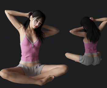 现代练瑜伽女人-ID:841818095