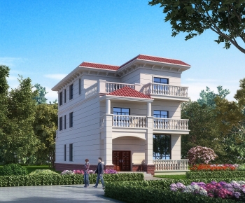 Simple European Style Detached Villa-ID:178988932