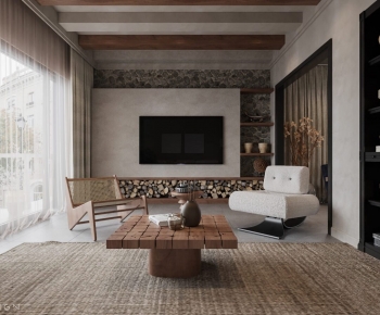 Wabi-sabi Style A Living Room-ID:833070045