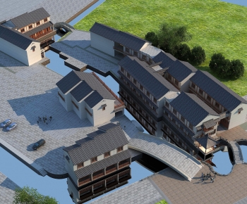 Chinese Style Architectural Bird's-eye View Planning-ID:421819938