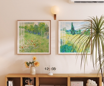 现代绿色装饰挂画组合-ID:296111167