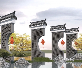 Chinese Style Landscape Wall-ID:114646918