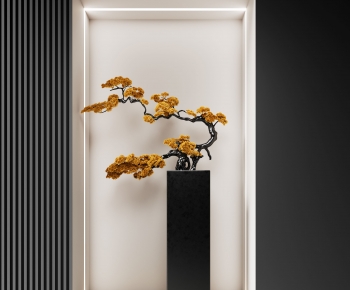 新中式松树景观雕塑摆件-ID:193860531