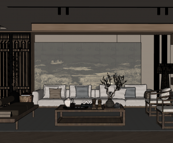 新中式宋式客厅-ID:460511927