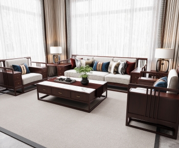 New Chinese Style Sofa Combination-ID:676733022