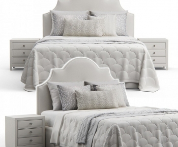 Simple European Style Double Bed-ID:914199119