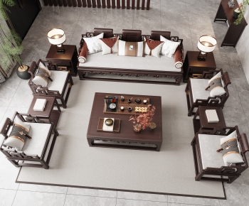 中式红木沙发茶几组合-ID:566749674