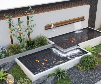 现代庭院鱼池水景小品-ID:299767022