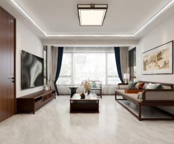 New Chinese Style A Living Room-ID:418648006