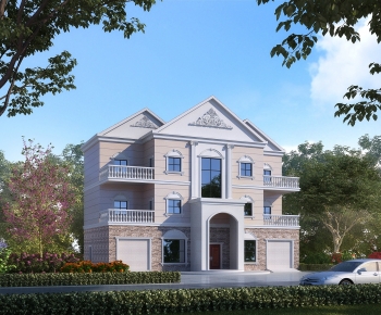 Simple European Style Detached Villa-ID:256688121