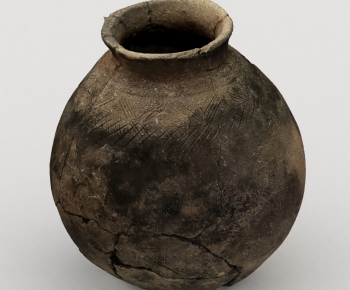 Wabi-sabi Style Clay Pot-ID:743448029