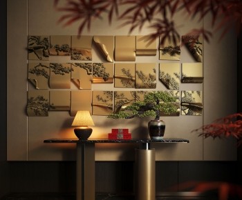 新中式金属墙饰端景台组合-2353500