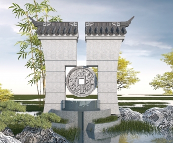 Chinese Style Landscape Wall-ID:706305988
