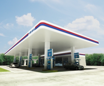 Modern Gas Station-ID:384649042
