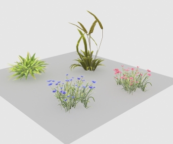 Modern Flowers And Grass-ID:645175936