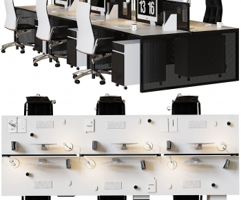 Modern Office Desk And Chair-ID:507863047