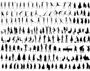 黑白剪影人物PSD免抠-ID:750329978