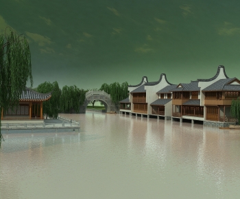 Chinese Style Appearance Of Commercial Building-ID:521099643