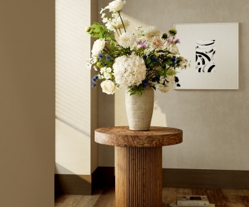 现代复古花瓶插花圆几组合-ID:890930898