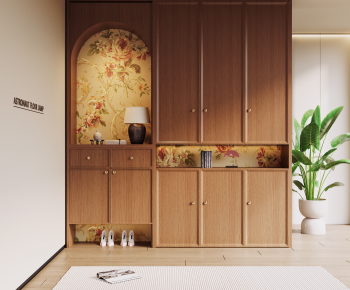 法式中古风实木玄关鞋柜-ID:862252003