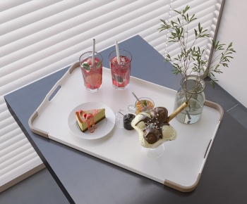 现代托盘蛋糕饮品组合-ID:914719103