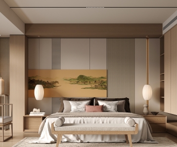 New Chinese Style Bedroom-ID:371439935