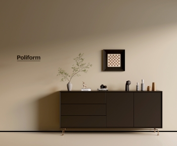 Poliform现代实木黑色边柜-ID:921071056