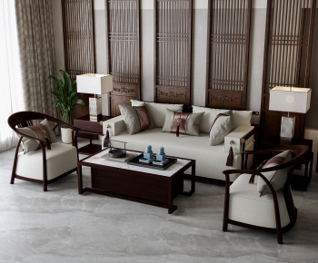 New Chinese Style Sofa Combination-ID:297781946