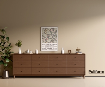 Poliform现代中古风实木矮边柜-ID:713272098