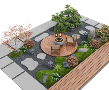 现代庭院苔藓汀步小品-ID:555979015