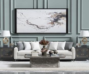 New Chinese Style Three-seat Sofa-ID:102748955