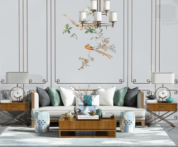 New Chinese Style Sofa Combination-ID:648329978