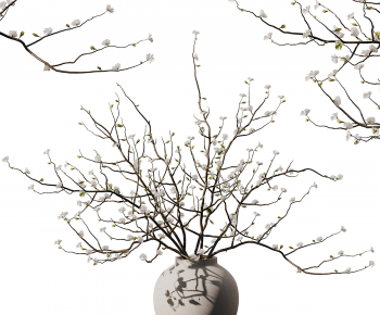 现代白色花瓶雪柳枝条插花-ID:245985986