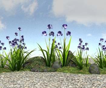 Modern Flowers And Grass-ID:764859917