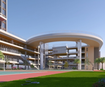 Modern School Building-ID:919687034