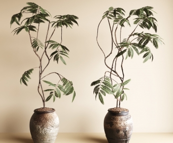 侘寂风落地绿植盆栽组合-ID:417625906