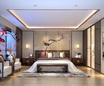 New Chinese Style Bedroom-ID:741836072